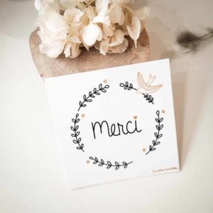 carte de remerciements avec enveloppe