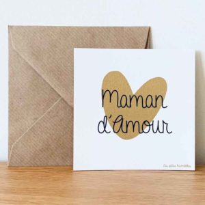 carte de correspondance maman d'amour et enveloppe kraft