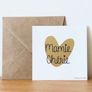 carte de correspondance mamie chérie et enveloppe kraft