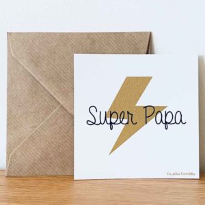 carte de correspondance super papa et enveloppe kraft