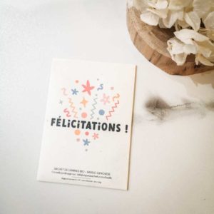 Carte Félicitations - graines de basilic à semer