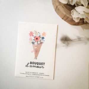 carte bouquet d'amour graines de pensées à semer