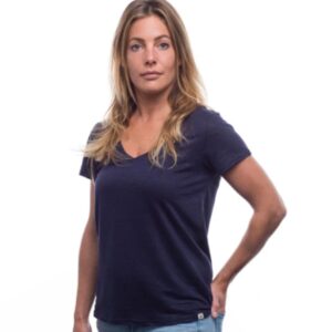 T-shirt femme 100% lin - bleu marine