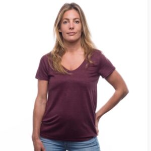 T-shirt femme 100% lin - bordeaux