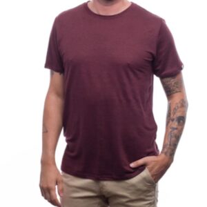 T-shirt homme 100% lin - bordeaux