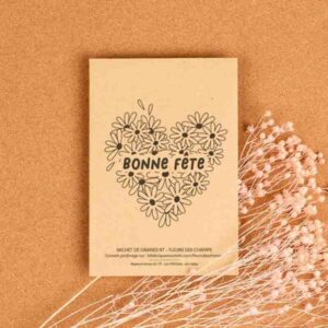 carte bonne fête fleurs des champs à semer