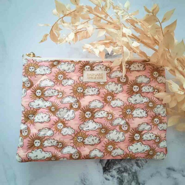 Barnabé aime le café - Trousse soleil rose