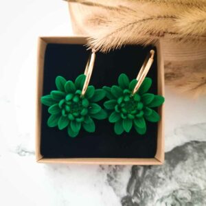 Club Paillettes - Créoles Dahlia - Vert émeraude
