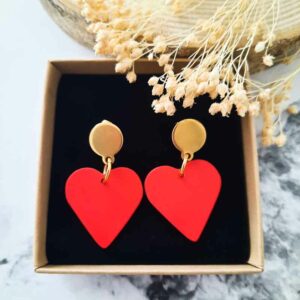 Boucles coeurs - Rouge