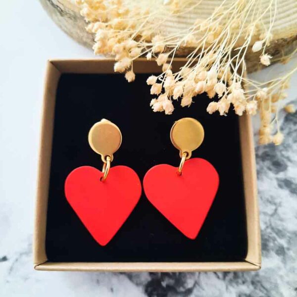 Club Paillettes - Boucles coeurs - Rouge