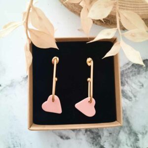 Club Paillettes - Créoles coeurs - Rose