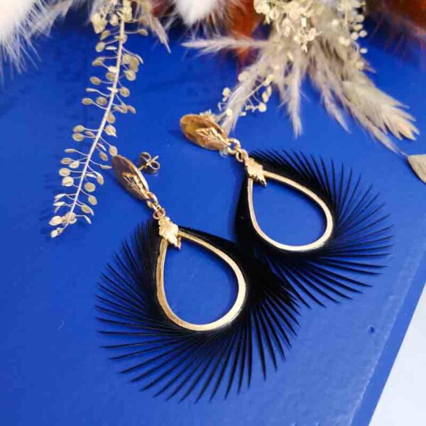 Fleur de Plumes - Boucles solaires - Noir