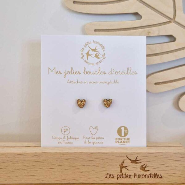 Les Petites Hirondelles - Puces d'oreilles coeurs – Image 3