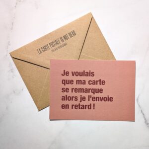 carte postale anniversaire retard