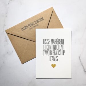 carte postale mariage mignonne