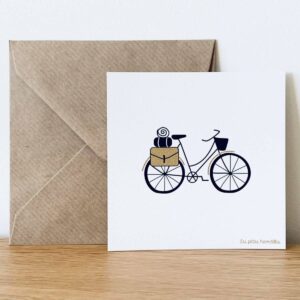 carte de correspondance vélo et enveloppe kraft