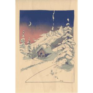 carte postale bois refuge montagne