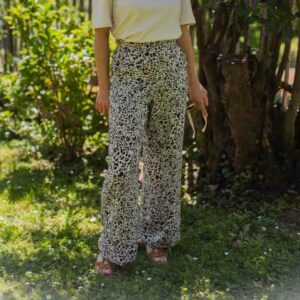 pantalon fluide motif léopard