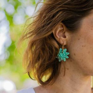 boucles d'oreilles florales colorées