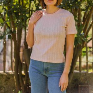 t-shirt vieux rose en coton
