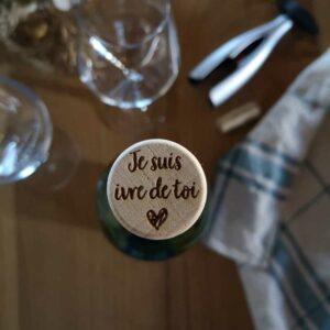 Bouchon de vin gravé - Je suis ivre de toi