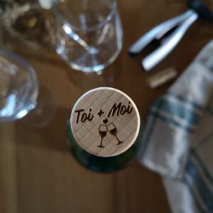 Bouchon de vin gravé - Toi + Moi