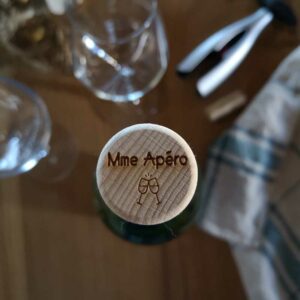 Bouchon de vin gravé - Mme Apéro